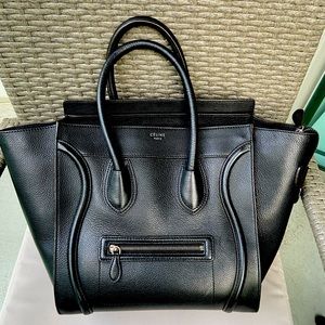 Céline Mini luggage handbag in drummed calfskin